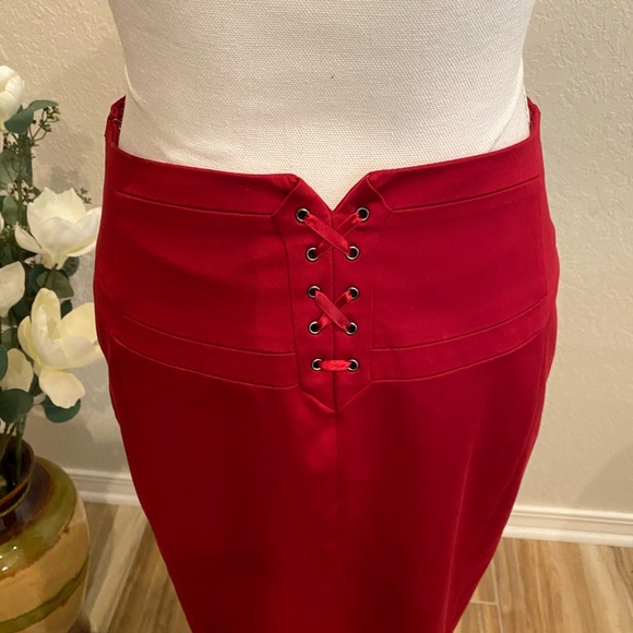 Express Design Studio Red Pencil Skirt - Picture 3 of 7